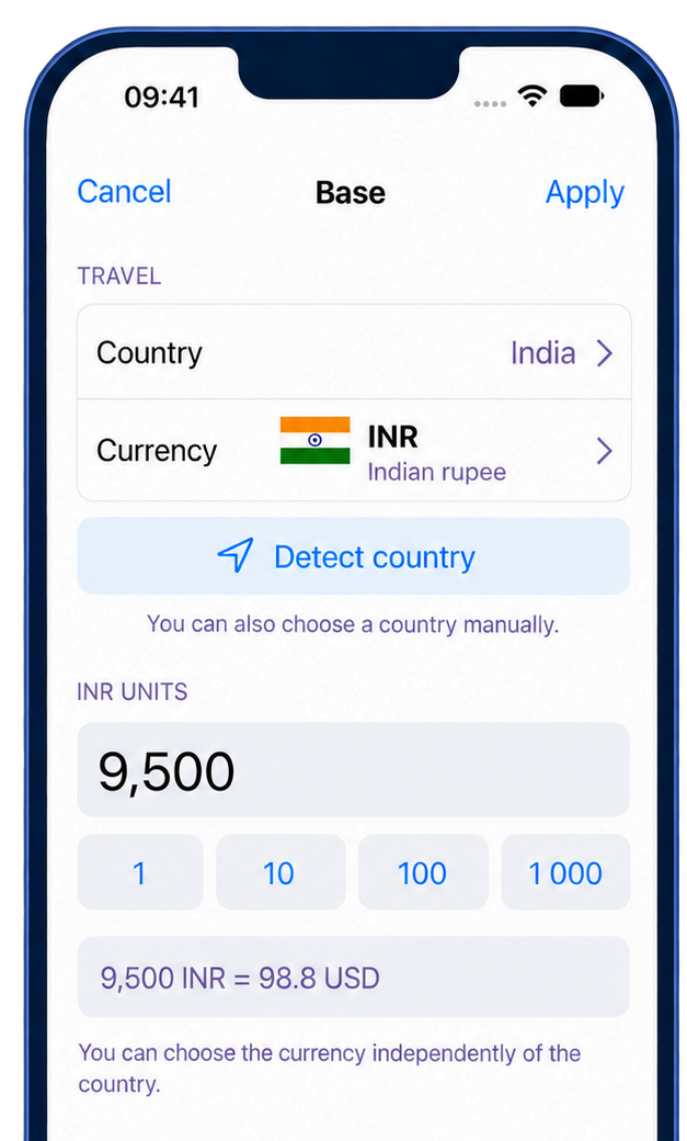 ExNook · iPhone · 1. Enter the amount and apply · 9,500 INR