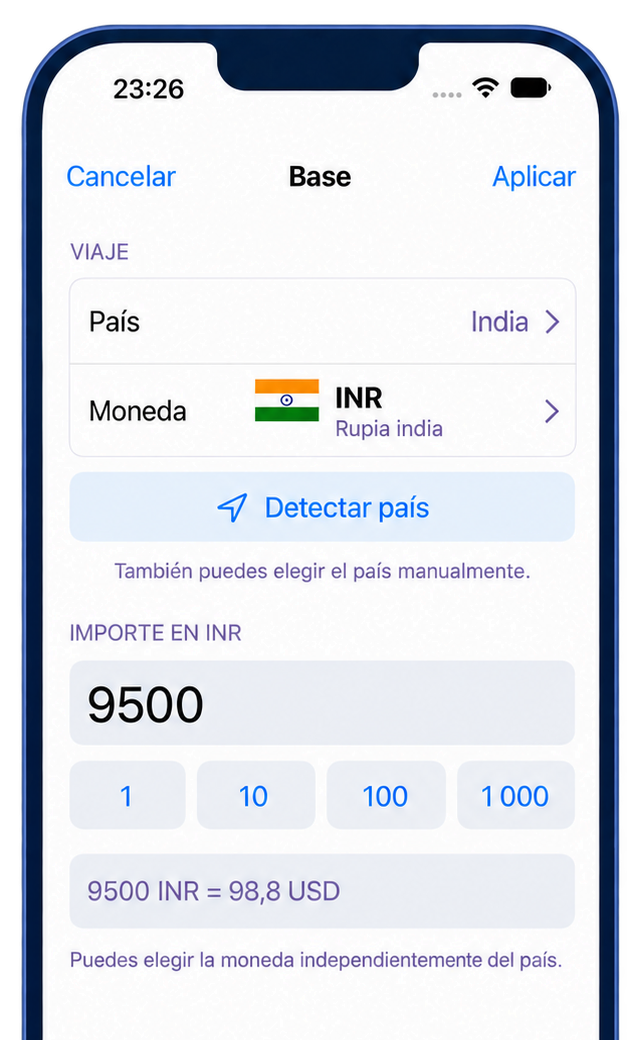 ExNook · iPhone · 1. Introduce el importe y aplícalo · 9.500 INR