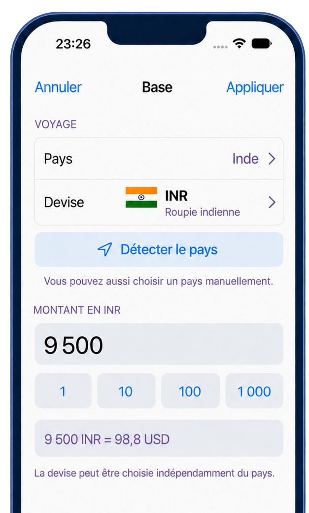 ExNook · iPhone · 1. Saisissez le montant et appliquez-le · 9 500 INR
