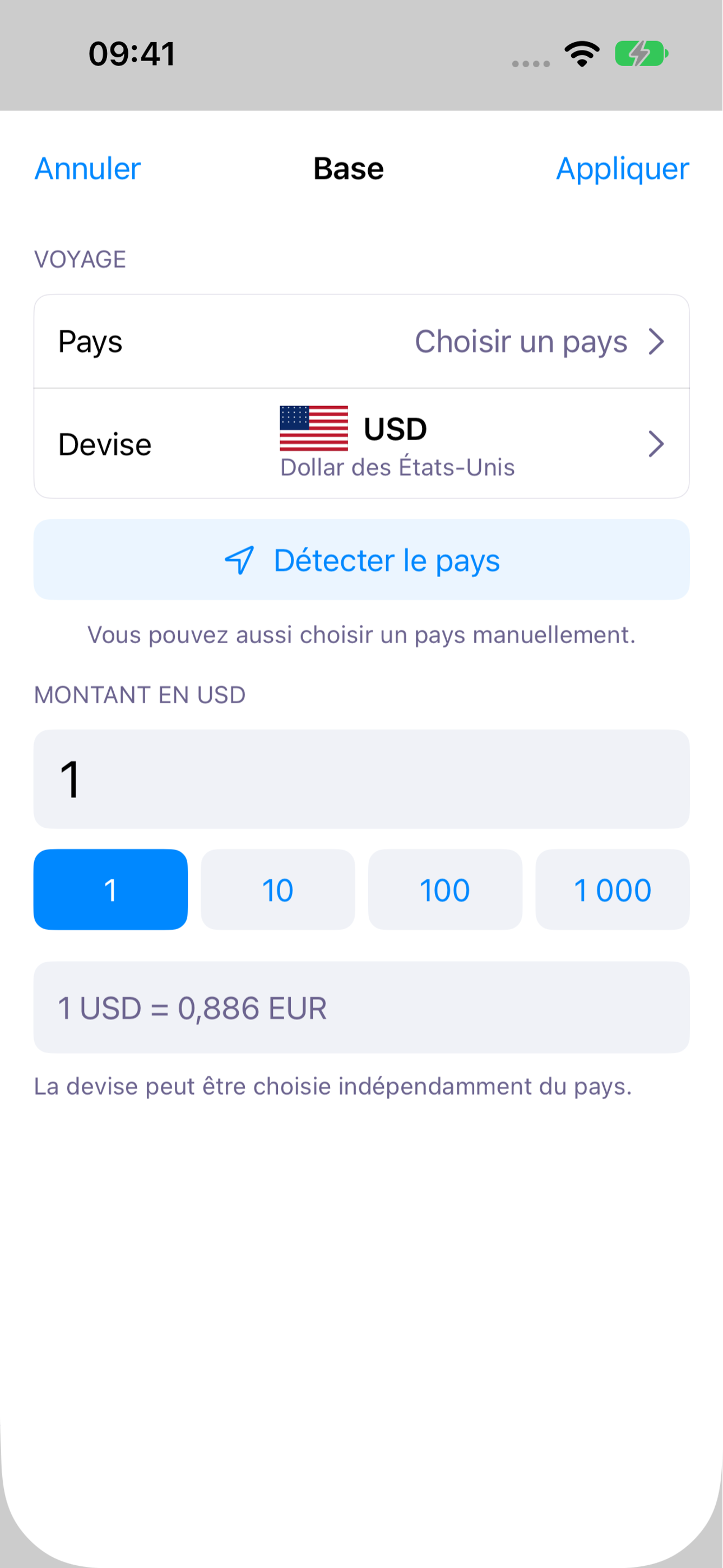 ExNook · iPhone · Avant le départ : choisir manuellement