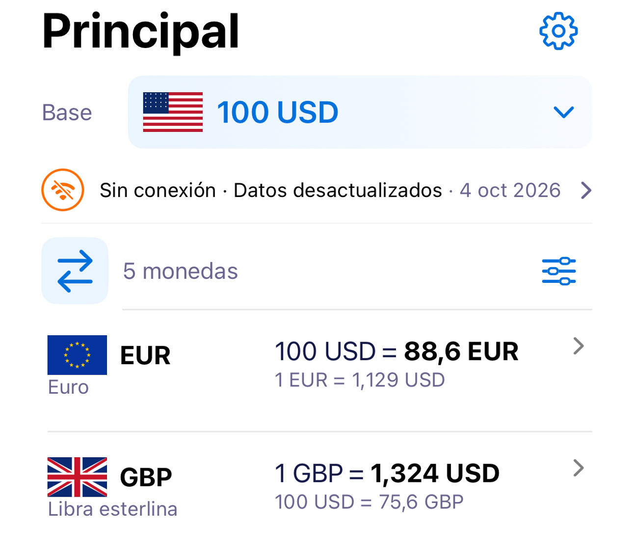 ExNook · iPhone · Calcula sin conexión